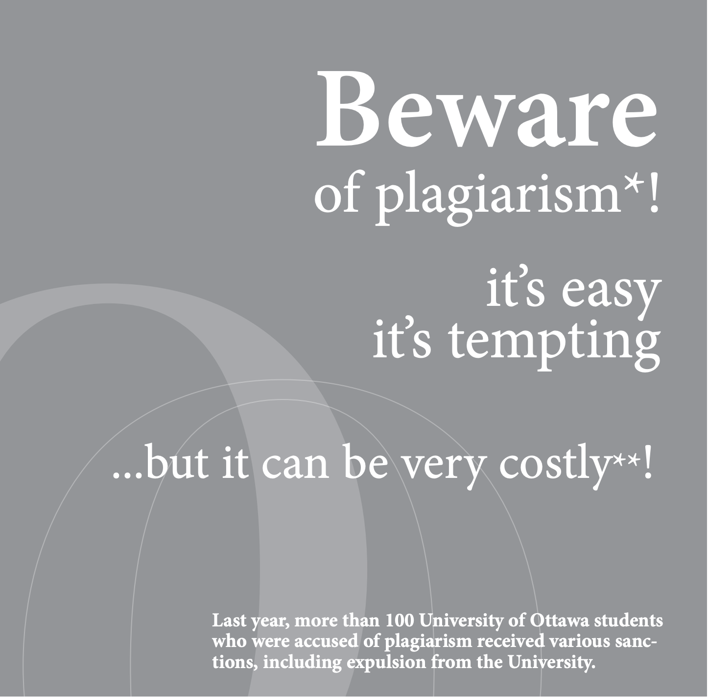Beware of plagiarism by Ottawa University